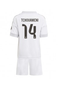 Real Madrid Aurelien Tchouameni #14 Jalkapallovaatteet Lasten Kotipeliasu 2025-26 Lyhythihainen (+ Lyhyet housut)